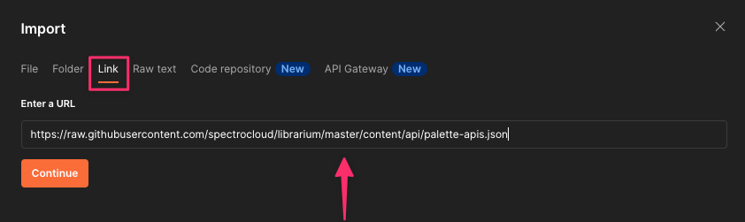 Copy/paste the URL in the Import dialog as a link.