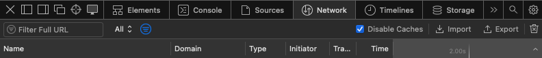 View of the configured Safari Web Inspector